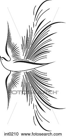 Clipart - A flying bird. Fotosearch