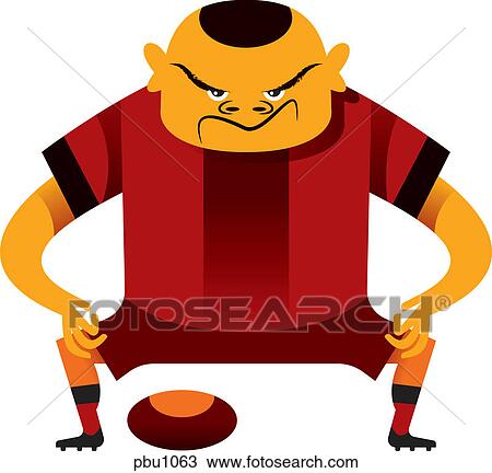 Drawing - A football player ready to kick the ball. Fotosearch