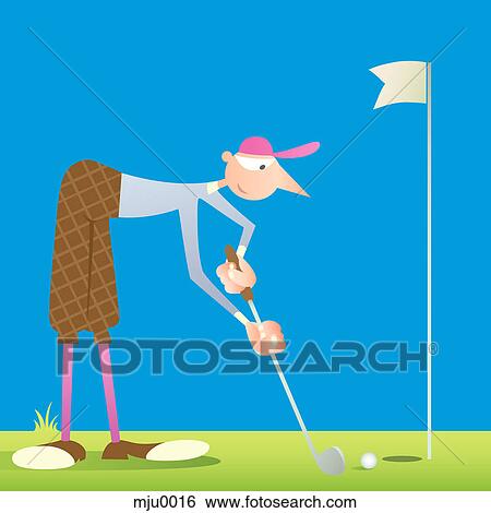 Stock Illustration - A golfer. Fotosearch