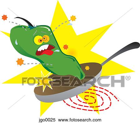 A hot pepper on a pan View Large Illustration Stock Illustration - A hot pepper on a pan. Fotosearch