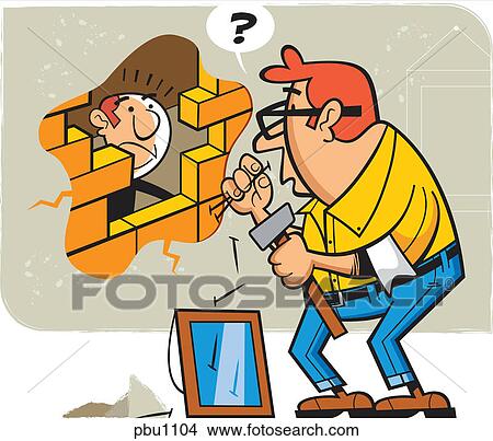 Stock Illustration - A man doing home repairs. Fotosearch