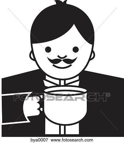Stock Illustration - A man drinking coffee. Fotosearch