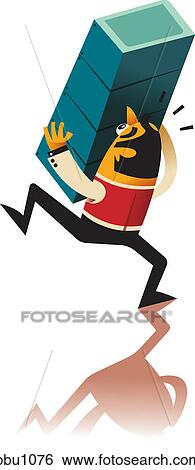 A man holding a filing cabinet View Large Illustration Stock Illustration - A man holding a filing cabinet. Fotosearch