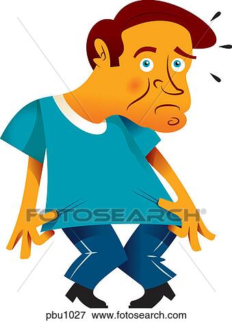Stock Illustration - A man looking worried. Fotosearch