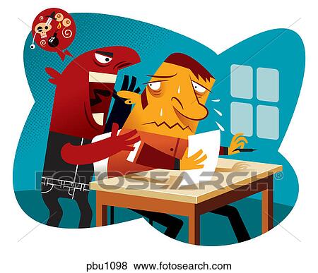 A mean man yelling over the shoulder of another man View Large Illustration Stock Illustration - A mean man yelling over the shoulder of another man. Fotosearch