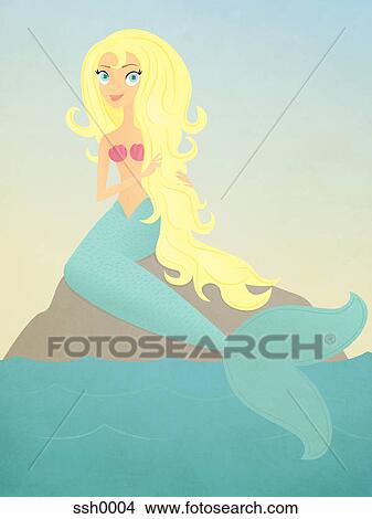 Stock Illustration - A mermaid. Fotosearch