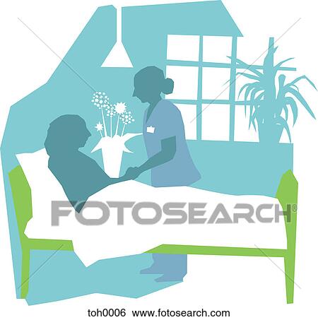 Stock Illustration - A nurse holding a patient's hand. Fotosearch