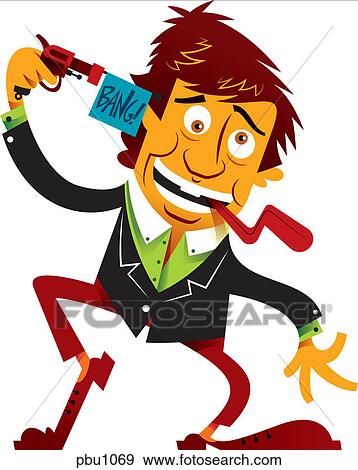 A person whose put a fake gun to his head View Large Illustration Stock Illustration - A person whose put a fake gun to his head. Fotosearch