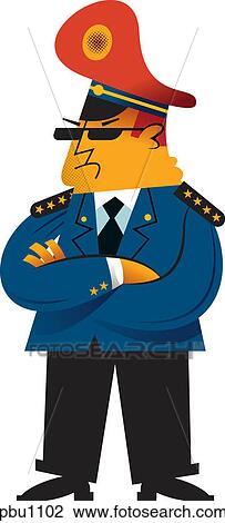A police officer View Large Illustration Drawing - A police officer. Fotosearch