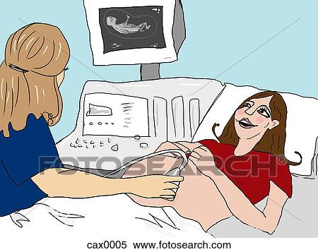 A pregnant woman getting an ultrasound View Large Illustration Stock Illustration - A pregnant woman getting an ultrasound. Fotosearch