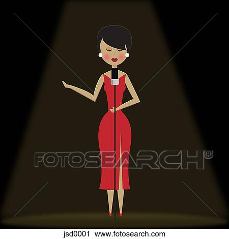 A singer View Large Illustration Clip Art - A singer. Fotosearch
