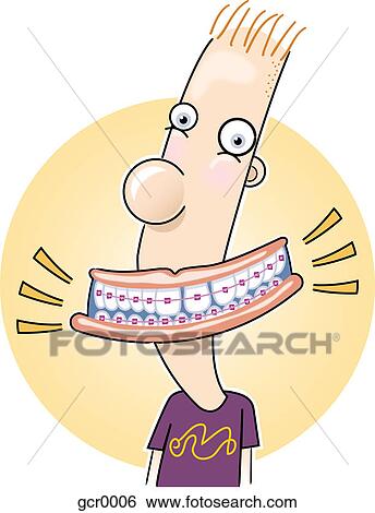 Stock Illustration - A smiling boy with braces. Fotosearch
