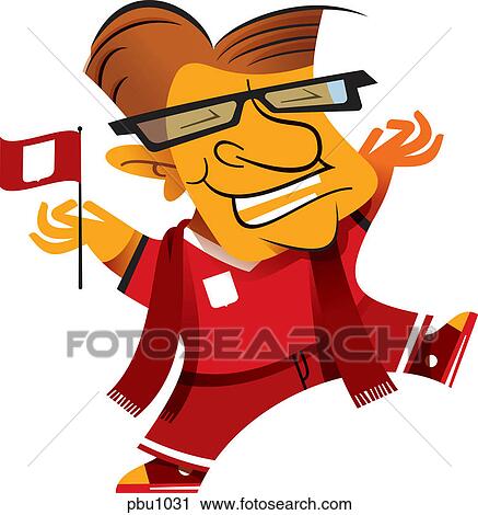 A sports fan View Large Illustration Clip Art - A sports fan. Fotosearch