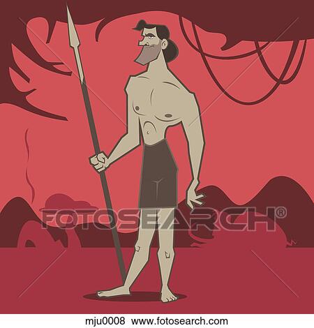 Stock Illustration - An ancient man. Fotosearch