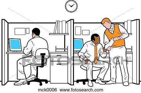 An office scene with people in cubicles View Large Illustration Stock Illustration - An office scene with people in cubicles. Fotosearch