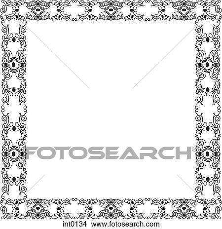 Stock Illustration - Black and white decorative border. Fotosearch