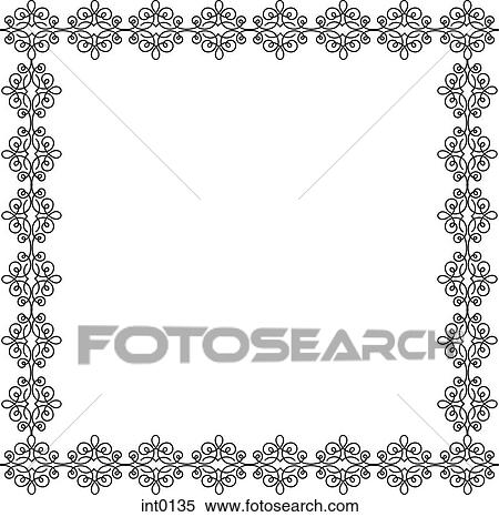 Stock Illustration - Black and white decorative border. Fotosearch