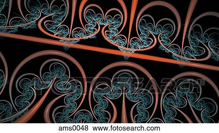 Stock Illustration - Blue and orange abstract image. Fotosearch