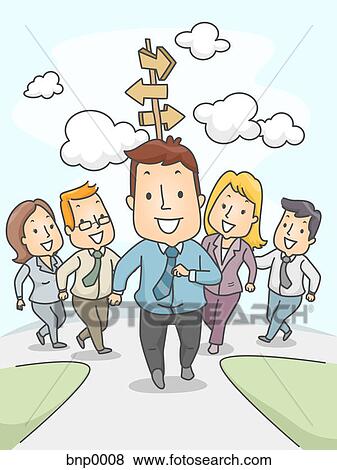 Business people following the leader View Large Illustration Stock Illustration - Business people following the leader. Fotosearch