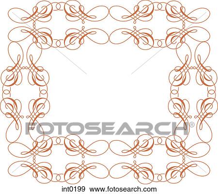 Curly calligraphic border View Large Illustration Stock Illustration - Curly calligraphic border. Fotosearch