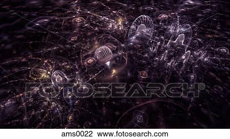 Drawing - Dark purple digital abstract background. Fotosearch