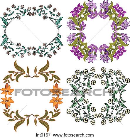 Stock Illustration - Flower borders. Fotosearch