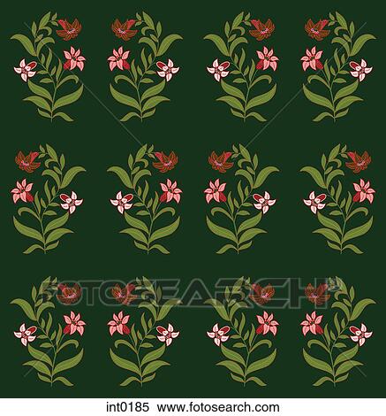 Flowers on a green background View Large Illustration Stock Illustration - Flowers on a green background. Fotosearch