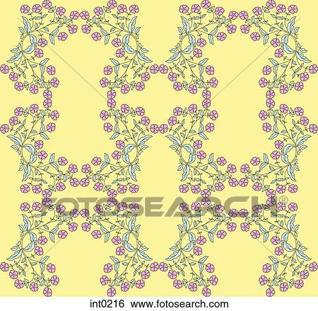 Stock Illustration - Flowers on a yellow background. Fotosearch
