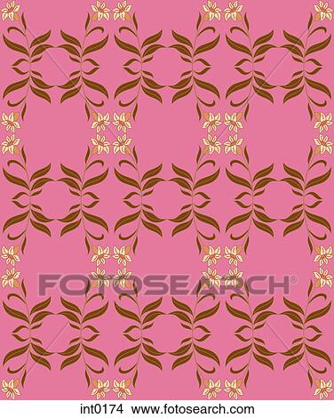 Stock Illustration - Flowers on pink background. Fotosearch