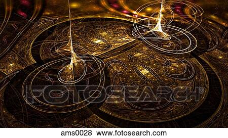 Stock Illustration - Gold and brown abstract digital background. Fotosearch