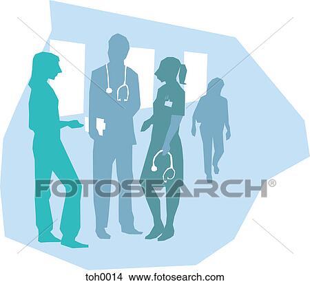 Hospital staff having a discussion View Large Illustration Stock Illustration - Hospital staff having a discussion. Fotosearch
