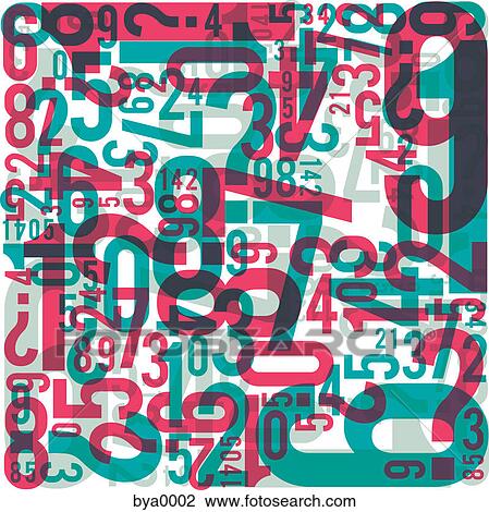 Jumbled numbers View Large Illustration Drawing - Jumbled numbers. Fotosearch