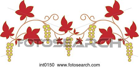 Leaves and grapes View Large Illustration Clipart - Leaves and grapes. Fotosearch