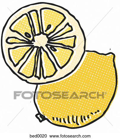 Clipart - Lemon slice. Fotosearch