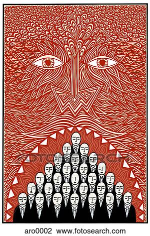 Men inside of a mouth View Large Illustration Drawing - Men inside of a mouth. Fotosearch