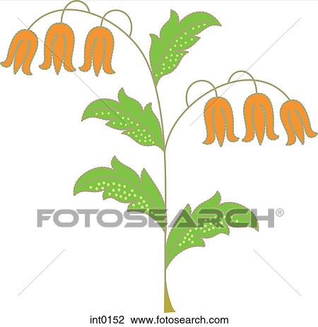 Drawing - Orange flowers. Fotosearch