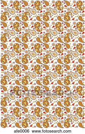 Orange paisley design View Large Illustration Stock Illustration - Orange paisley design. Fotosearch