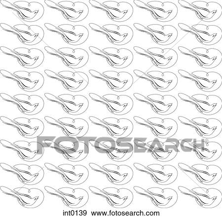 Pattern of decorative birds View Large Illustration Stock Illustration - Pattern of decorative birds. Fotosearch
