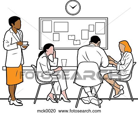 Clipart - People in the break room of an office. Fotosearch