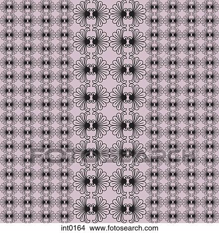 Pink and black intricate decorative pattern View Large Illustration Stock Illustration - Pink and black intricate decorative pattern. Fotosearch