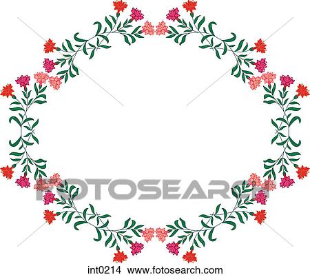 Stock Illustration - Pink and red flowers. Fotosearch
