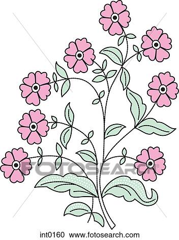 Clipart - Pink flowers. Fotosearch