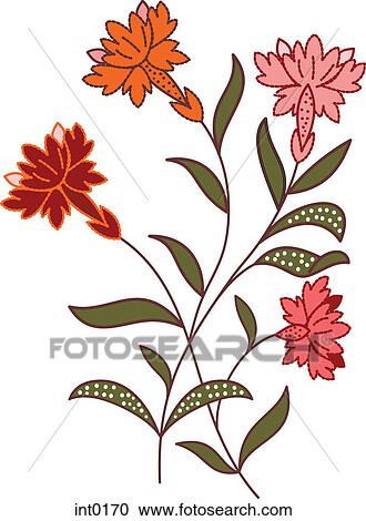 Clipart - Pink flowers. Fotosearch