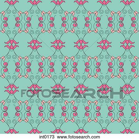 Drawing - Pink on robin's egg blue. Fotosearch