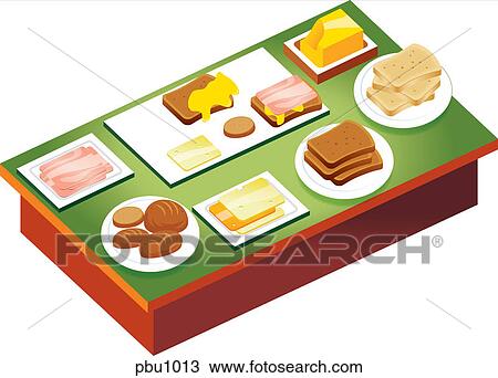 Plates of sandwich food View Large Illustration Drawing - Plates of sandwich food. Fotosearch