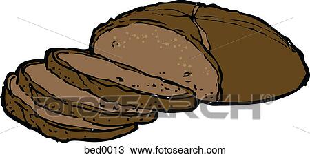 Drawing - Pumpernickel bread. Fotosearch