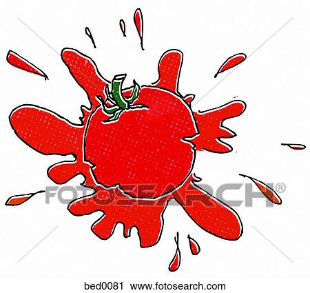 Red tomato splat View Large Illustration Clip Art - Red tomato splat. Fotosearch