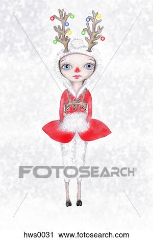 Clip Art - Reindeer Princess. Fotosearch