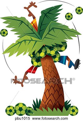 Soccer players trapped in a palm tree View Large Illustration Stock Illustration - Soccer players trapped in a palm tree. Fotosearch