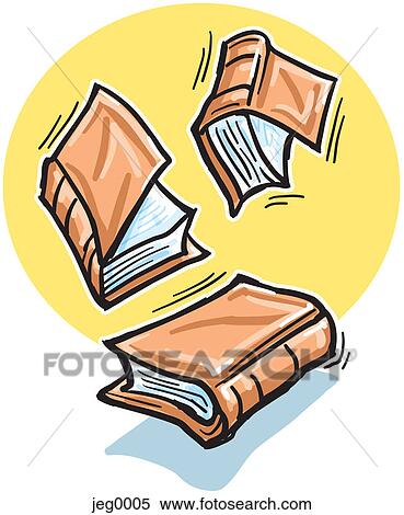 Three books falling View Large Illustration Stock Illustration - Three books falling. Fotosearch